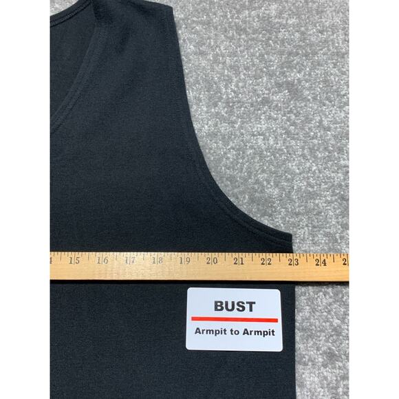 Eddie Bauer Tank Shift Dress Women Size XL Tall Black 100% Cotton V Neck Pockets - Picture 10 of 12